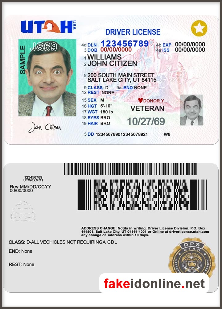 Utah Driver License New 1200dpi